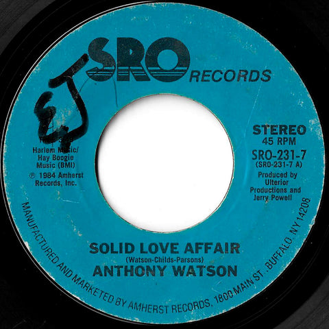 Anthony Watson - Solid Love Affair / I Can't Stop This Feeling