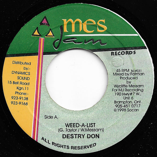 Destry Don - Weed A List / Sky Dome Version
