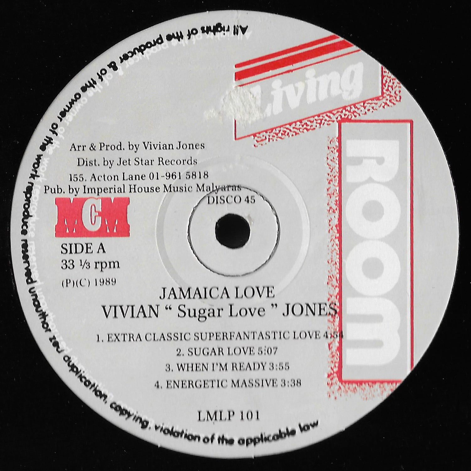 Vivian Sugar Love Jones - Jamaica Love xxx (No Sleeve)