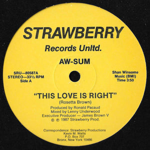 Aw-Sum - This Love Is Right