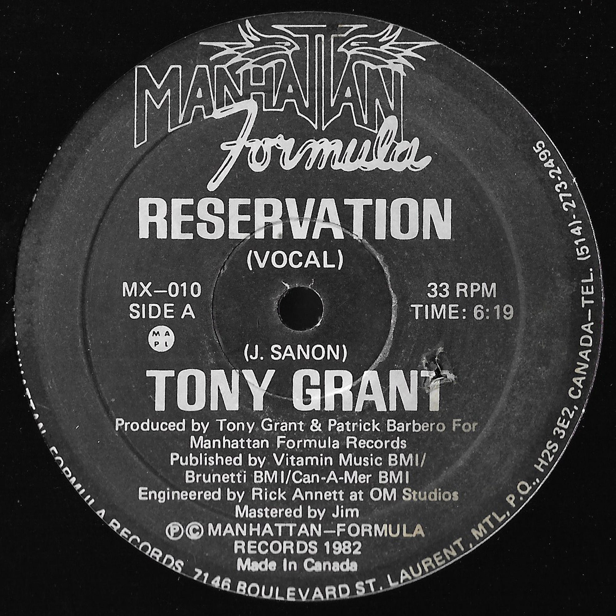 Tony Grant (Jeancy) - Reservation